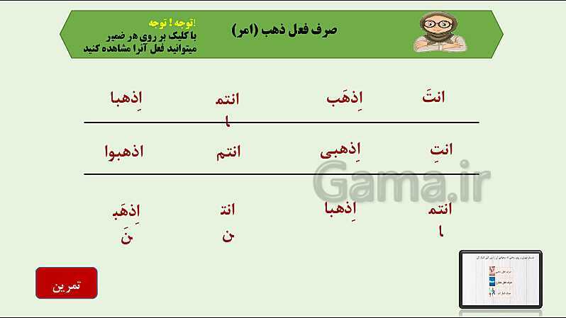 پاورپوینت خودآموز عربی دهم انسانی | قواعد درس 4: افعال ثلاثی مزید- پیش نمایش