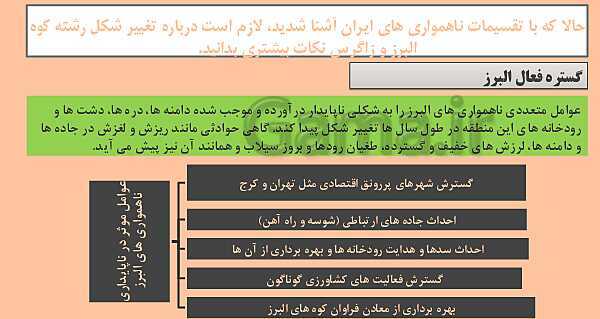 پاورپوینت تدریس درس 4: ناهمواری‌های ایران | جغرافیای ایران دوره دوم متوسطه- پیش نمایش