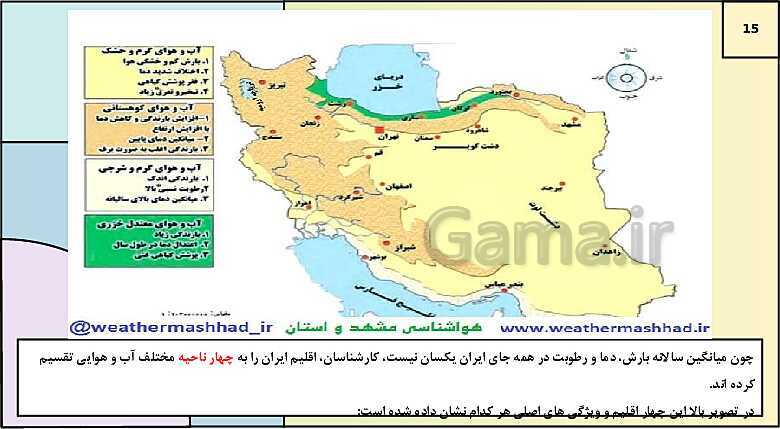 پاورپوینت تدریس درس 5: آب و هوای ایران | جغرافیای ایران دوره دوم متوسطه- پیش نمایش