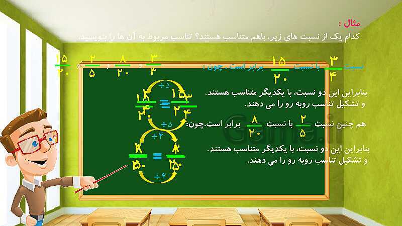 پاورپوینت تدریس فصل ششم ریاضی ششم: تناسب و درصد- پیش نمایش