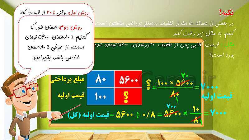 پاورپوینت تدریس فصل ششم ریاضی ششم: تناسب و درصد- پیش نمایش