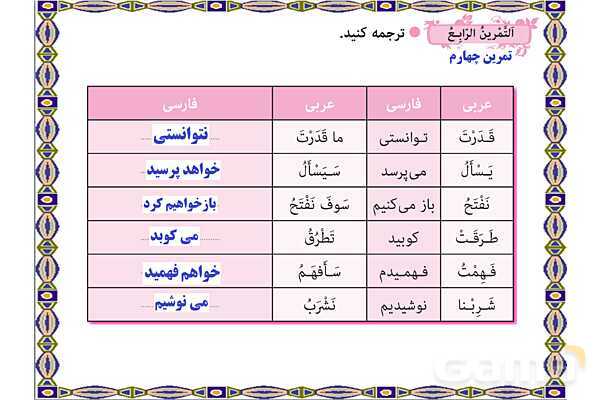 پاورپوینت آموزشی درس 4 عربی هشتم- پیش نمایش