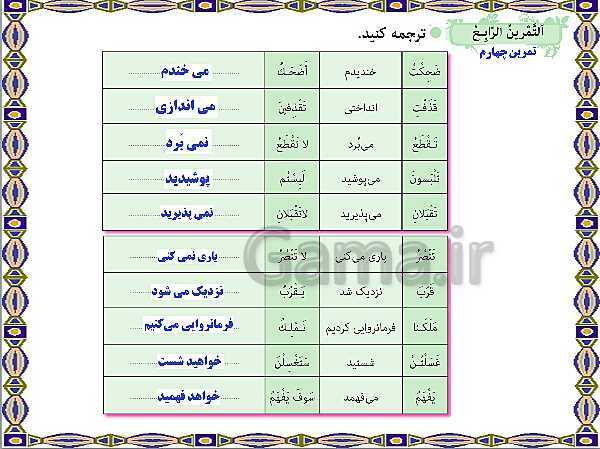 پاورپوینت آموزشی درس 7 عربی هشتم- پیش نمایش