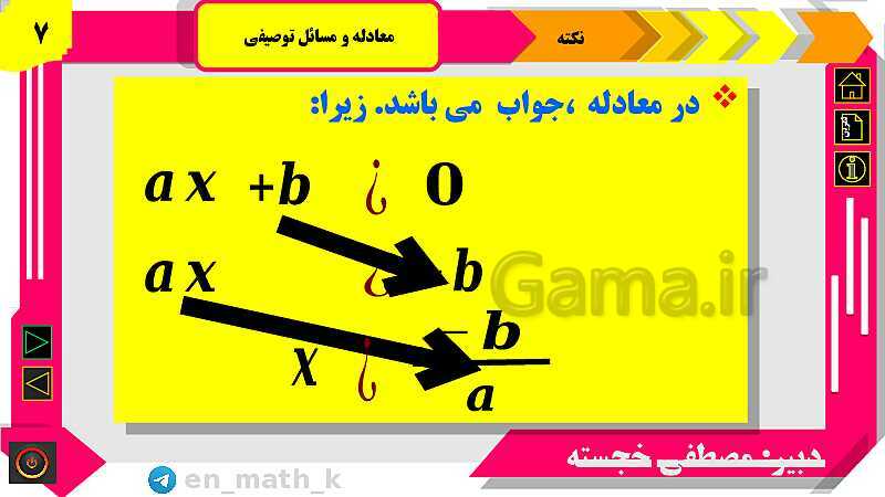 پاورپوینت فصل 1 | درس اول: معادله و مسائل توصیفی و حل تمرینات- پیش نمایش