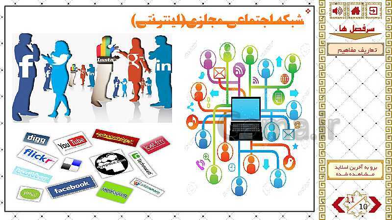 پاورپوینت واحد درسی اصول و مبانی پدافند غیرعامل | نقش شبکه اجتماعی فیس بوک در چالش های هویت ملی ج.ا.ا- پیش نمایش