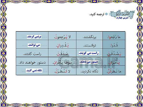 پاورپوینت آموزشی درس 8 عربی هشتم- پیش نمایش