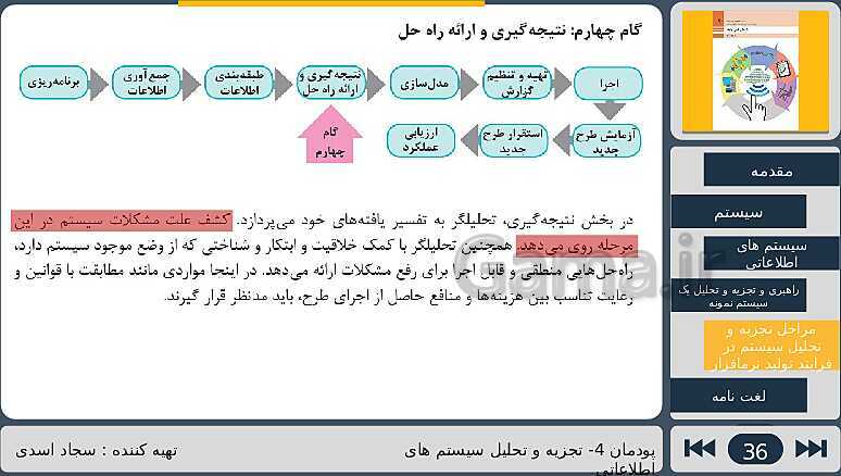 پاورپوینت تدریس پودمان چهارم درس دانش فنی پایه رشته شبکه و نرم افزار: تجزیه و تحلیل سیستم های اطلاعاتی- پیش نمایش