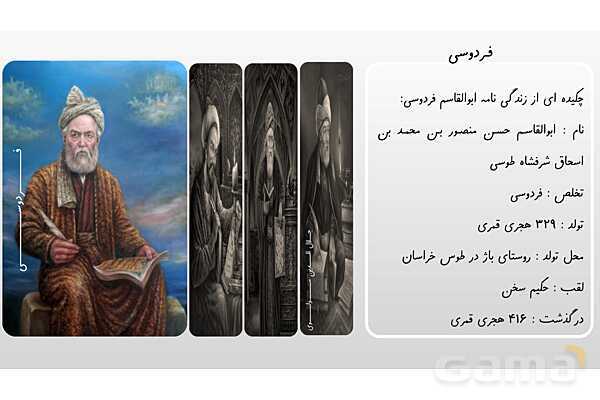 پاورپوینت فرهنگ بومی فارسی چهارم ابتدایی: مشاهیر ایران- پیش نمایش