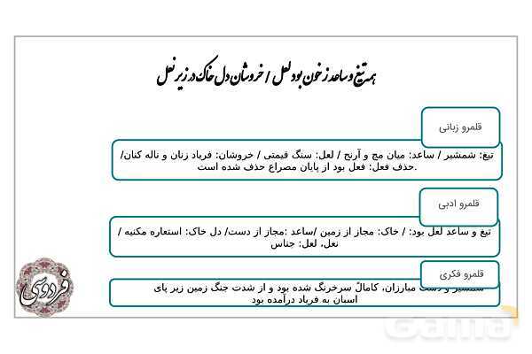 پاورپوینت آموزشی درس 12: رستم و اشکبوس | فارسی دهم- پیش نمایش