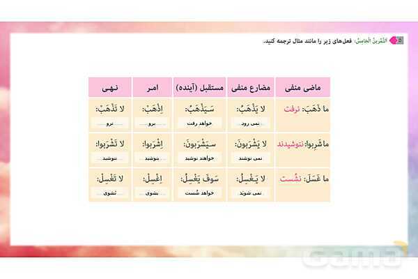 پاسخ تمرینات عربی نهم؛ درس (7)- پیش نمایش