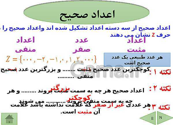 پاورپوینت تدریس فصل دوم ریاضی هفتم | فصل 2: عددهای صحیح- پیش نمایش