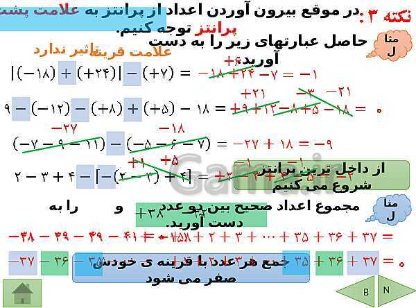 پاورپوینت تدریس فصل دوم ریاضی هفتم | فصل 2: عددهای صحیح- پیش نمایش