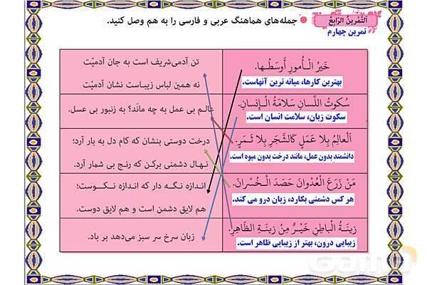 پاورپوینت آموزشی درس 10 عربی هشتم - پیش نمایش