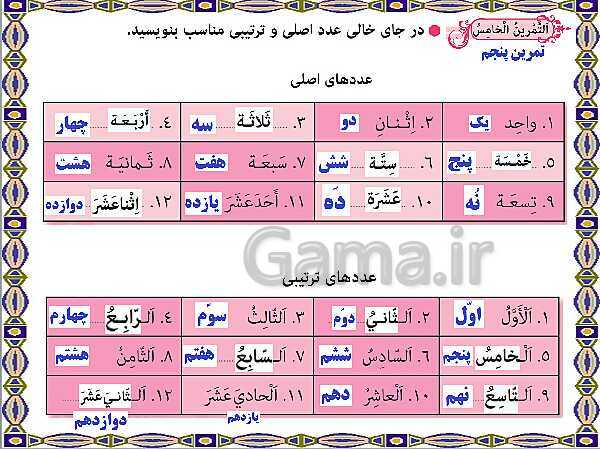 پاورپوینت آموزشی درس 10 عربی نهم- پیش نمایش