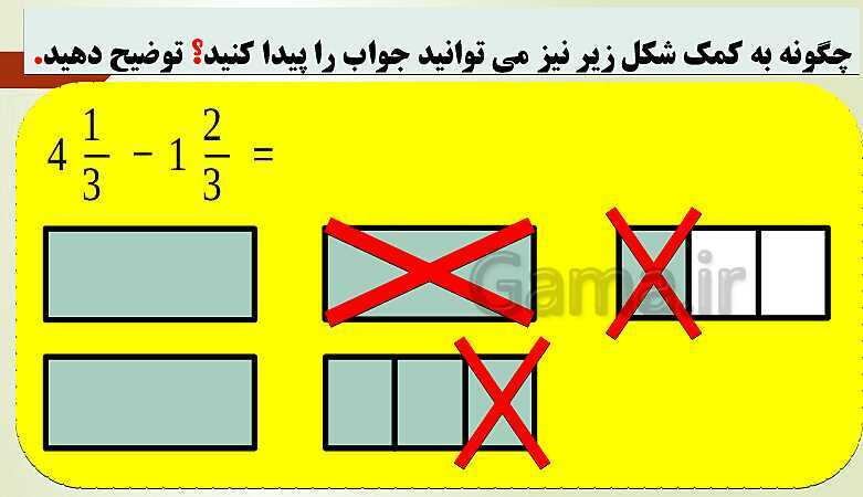 پاورپوینت تدریس فصل دوم ریاضی پنجم ابتدائی | درس 2: جمع و تفریق عددهای مخلوط- پیش نمایش