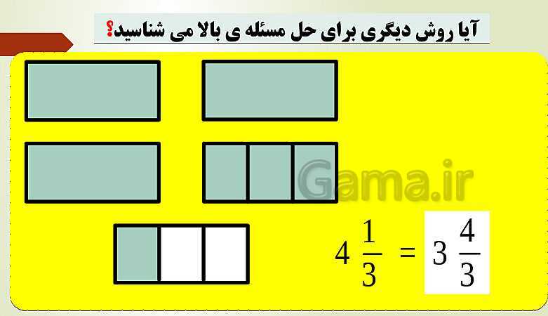 پاورپوینت تدریس فصل دوم ریاضی پنجم ابتدائی | درس 2: جمع و تفریق عددهای مخلوط- پیش نمایش