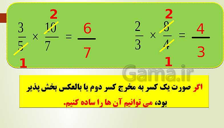 پاورپوینت تدریس فصل دوم ریاضی پنجم ابتدائی | درس 5: ضرب عددهای مخلوط- پیش نمایش