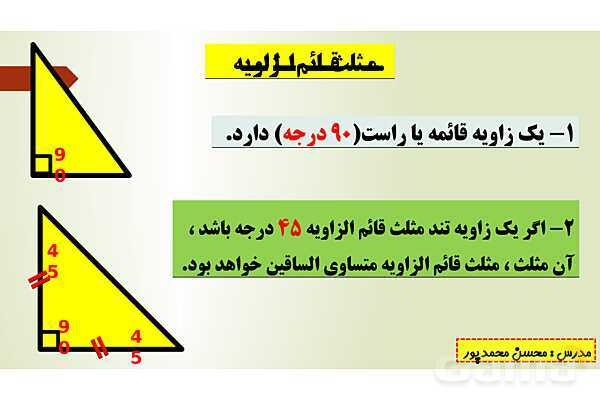 پاورپوینت تدریس فصل چهارم ریاضی پنجم ابتدائی | درس 3: زاویه و نیمساز- پیش نمایش