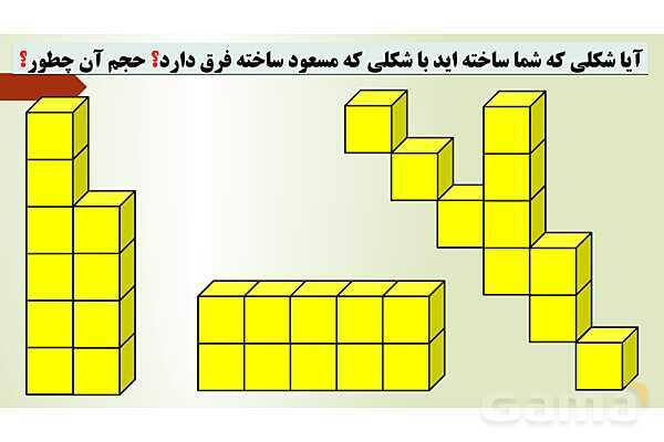 پاورپوینت تدریس فصل ششم ریاضی پنجم ابتدائی | درس 3: حجم- پیش نمایش