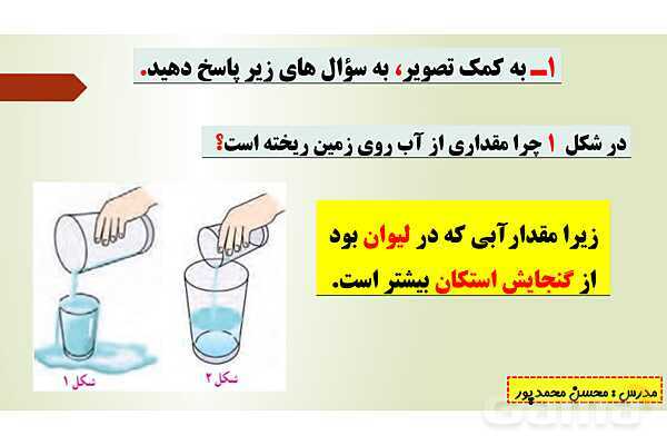 پاورپوینت تدریس فصل ششم ریاضی پنجم ابتدائی | درس 4: گنجایش- پیش نمایش
