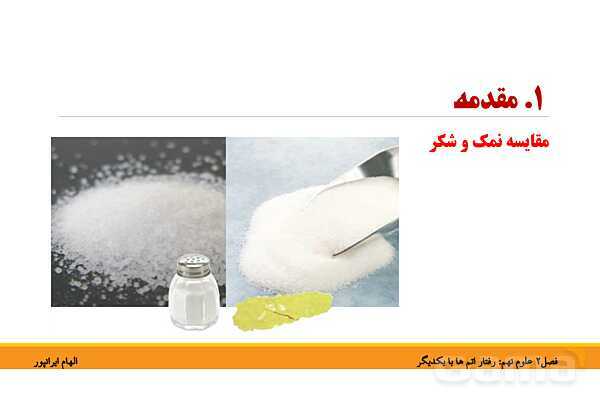 پاورپوینت تدریس فصل دوم کتاب علوم تجربی نهم: رفتار اتم ها با یکدیگر- پیش نمایش