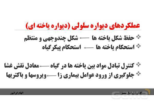 پاورپوینت تدریس گفتار 1 فصل ششم زیست دهم: ویژگیهای یاخته گیاهی- پیش نمایش