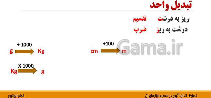 پاورپوینت تدریس فصل 2 علوم هفتم: اندازه گیری در علوم و ابزارهای آن- پیش نمایش