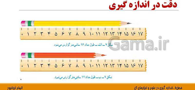 پاورپوینت تدریس فصل 2 علوم هفتم: اندازه گیری در علوم و ابزارهای آن- پیش نمایش