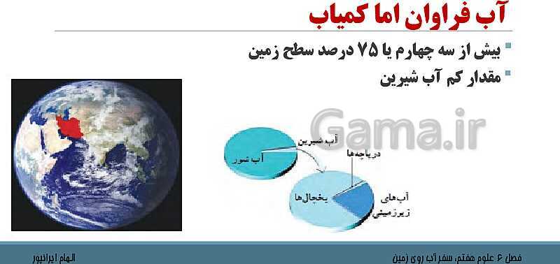  پاورپوینت تدریس فصل 6 علوم هفتم: سفر آب روی زمین- پیش نمایش