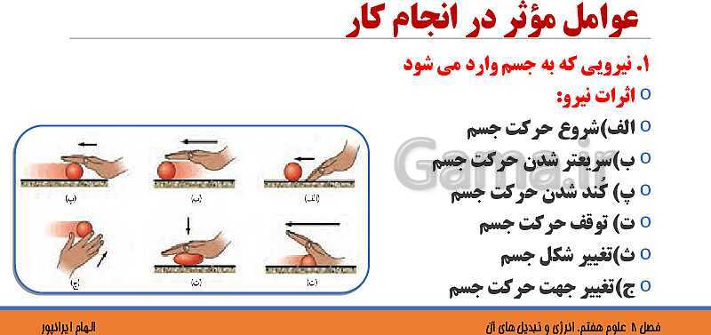 پاورپوینت تدریس فصل 8 علوم هفتم: انرژی و تبدیل های آن- پیش نمایش