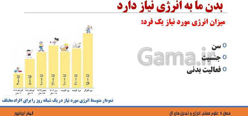 پاورپوینت تدریس فصل 8 علوم هفتم: انرژی و تبدیل های آن- پیش نمایش