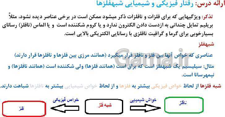 پاورپوینت آموزش فصل اول شیمی یازدهم: قدر هدایای زمینی را بدانیم- پیش نمایش