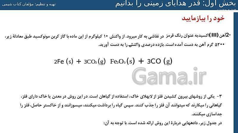 پاورپوینت آموزش فصل اول شیمی یازدهم: قدر هدایای زمینی را بدانیم- پیش نمایش