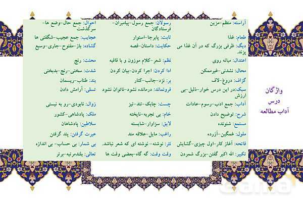 پاورپوینت درس شانزدهم فارسی ششم دبستان | آداب مطالعه- پیش نمایش