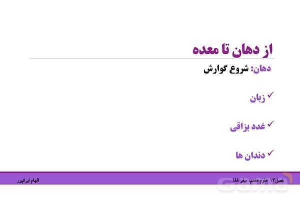 پاورپوینت تدریس فصل 13 علوم هفتم: سفر غذا- پیش نمایش