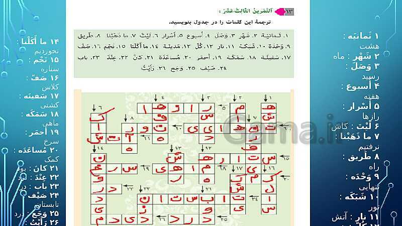 پاورپوینت تدریس کتاب عربی پایه هشتم- پیش نمایش