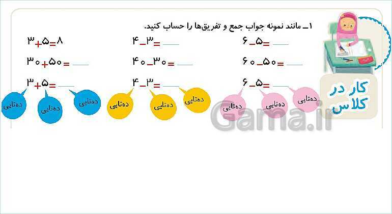 پاورپوینت فصل دوم درس 1: جمع و تفریق ده‌تایی- پیش نمایش