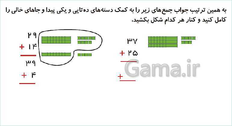 پاورپوینت فصل دوم درس 3: جمع و تفریق دو عدد دو رقمی- پیش نمایش