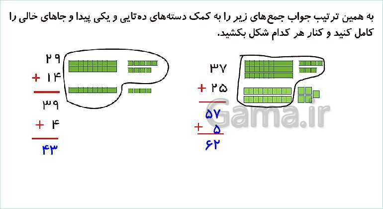 پاورپوینت فصل دوم درس 3: جمع و تفریق دو عدد دو رقمی- پیش نمایش