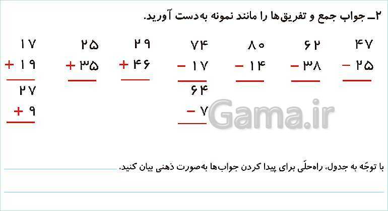 پاورپوینت فصل دوم درس 3: جمع و تفریق دو عدد دو رقمی- پیش نمایش