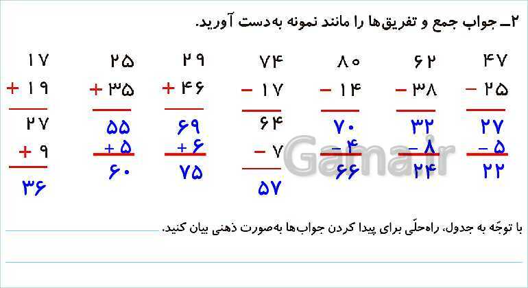 پاورپوینت فصل دوم درس 3: جمع و تفریق دو عدد دو رقمی- پیش نمایش