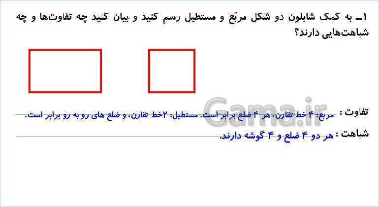 پاورپوینت فصل سوم درس 1: یادآوری شکل های هندسی- پیش نمایش