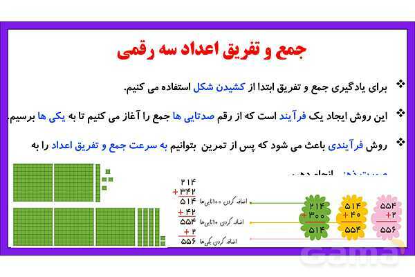 پاورپوینت فصل ششم درس 2: جمع و تفریق اعداد سه رقمی- پیش نمایش