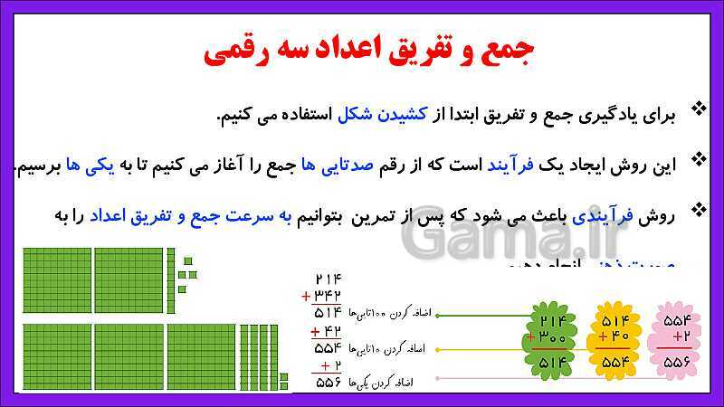 پاورپوینت فصل ششم درس 2: جمع و تفریق اعداد سه رقمی- پیش نمایش