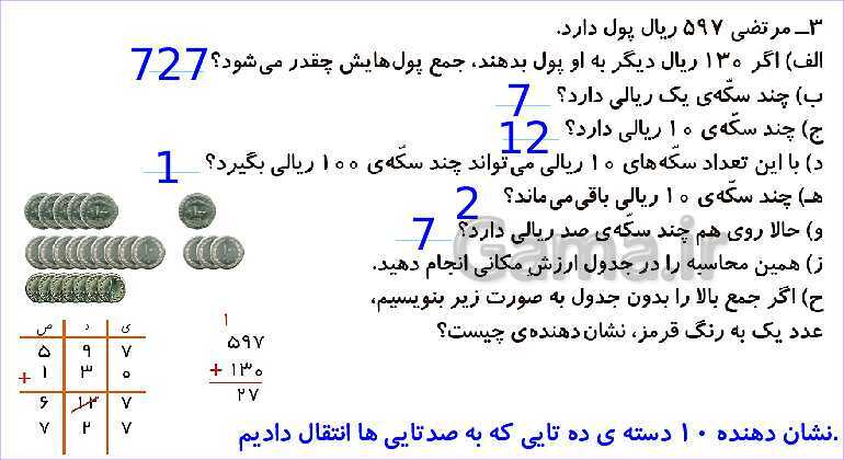 پاورپوینت فصل ششم درس 3: جمع در جدول ارزش مکانی- پیش نمایش