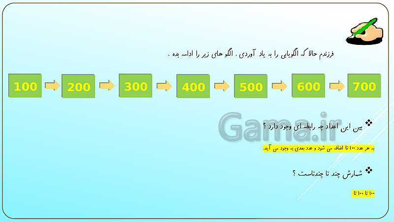 پاورپوینت آموزش فصل اول ریاضی چهارم ابتدائی | اعداد و الگوها- پیش نمایش