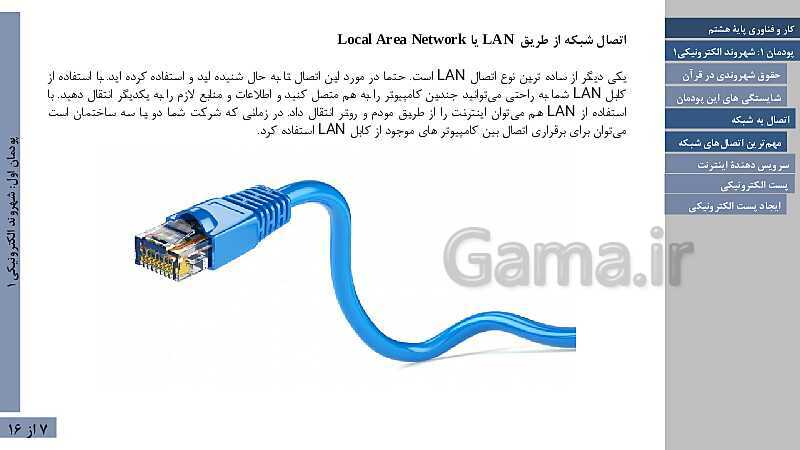 پاورپوینت آموزش پودمان 1: شهروند الکترونیکی 1 | کتاب درسی کار و فناوری هشتم- پیش نمایش