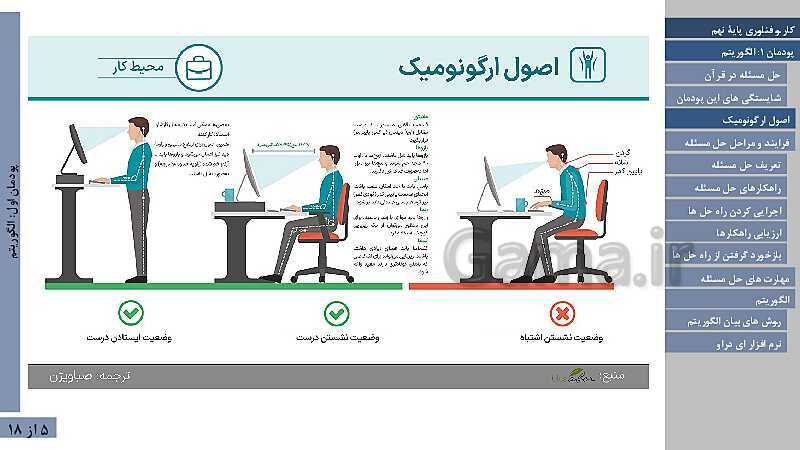 پاورپوینت آموزش پودمان 1: الگوریتم | کتاب درسی کار و فناوری نهم- پیش نمایش