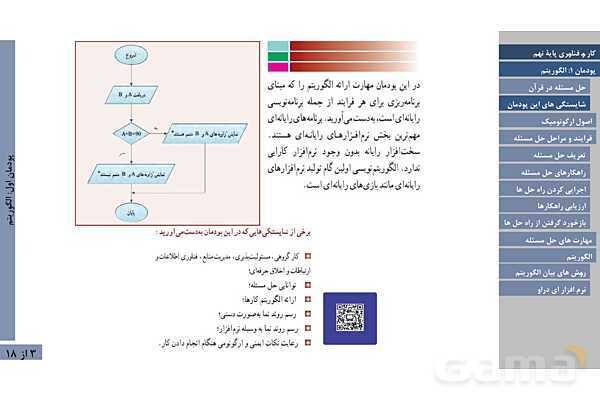 پاورپوینت آموزش پودمان 1: الگوریتم | کتاب درسی کار و فناوری نهم- پیش نمایش