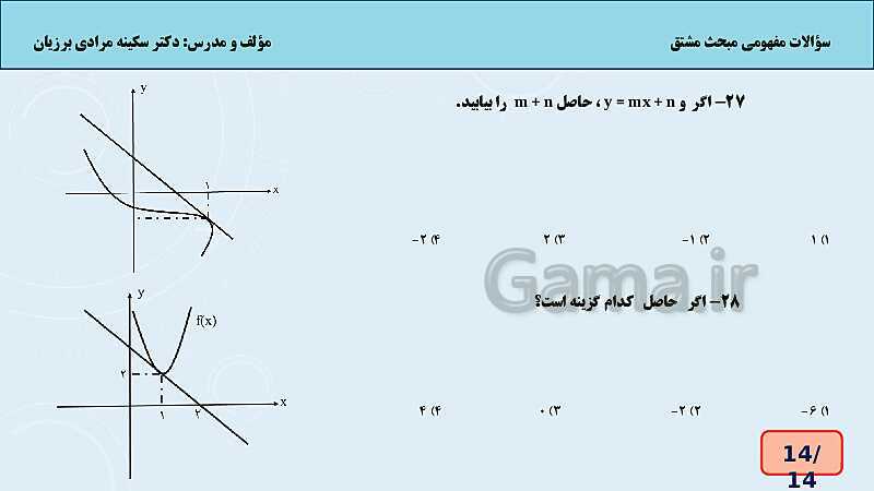 کارگاه سوالات مفهومی تعریف مشتق - پیش نمایش